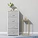 Aingoo Dresser Storage 4 Drawers Storage Bedroom Steel Frame Fabric Dressers Drawers for Clothes Grey Wood Board