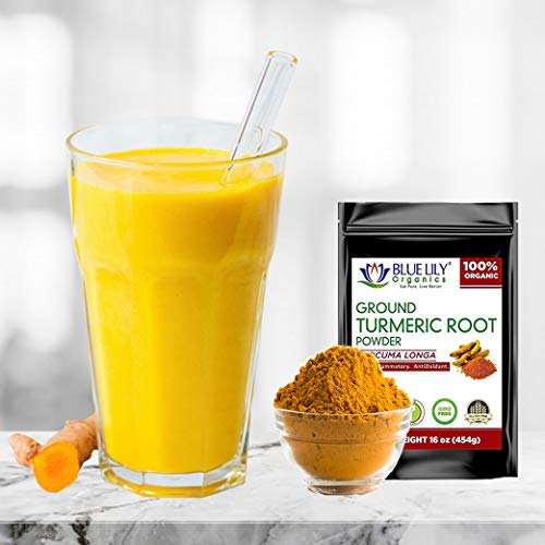 Blue Lily Organics Ground Turmeric Root (Curcumin) Powder Herbal Supplement Antioxidant