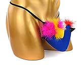 Men's Sexy Animal Underwear Thong G-string Novelty Underwear Gag & Pranks Gifts, Blue Peacock