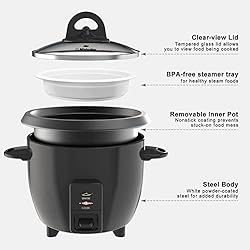 Mishcdea Small Rice Cooker 3 Cups