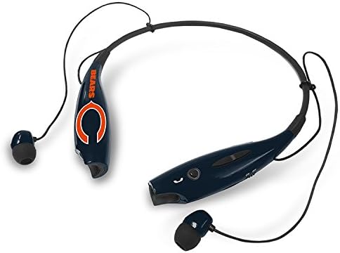Chicago Bears Bluetooth Headphones Wireless Sports Earphones w/ Mic HD Stereo Earbuds for Gym Running Workout 10 Hour Play Time Noise Cancelling Neckless Headset