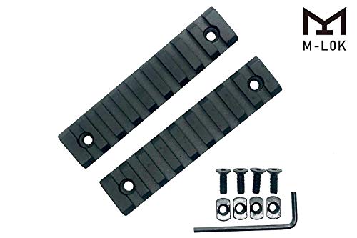 GOTICAL 9 Slots M-lok Rail Section For M Lok Handguard Nine Slots Rail Picatinny Rail Set Of 2 Pieces
