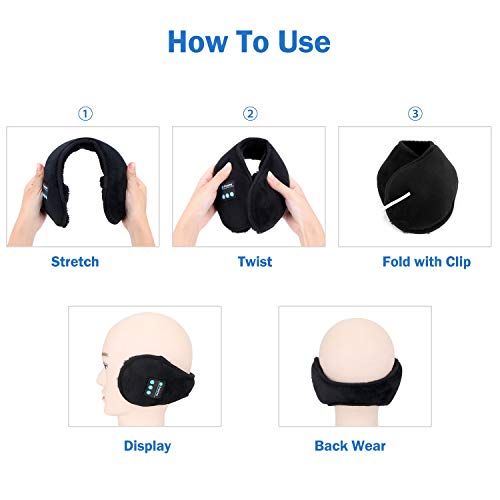 image for Bluetooth Earmuffs Headphones,Topoint Unisex Foldable Winter Ear Warme