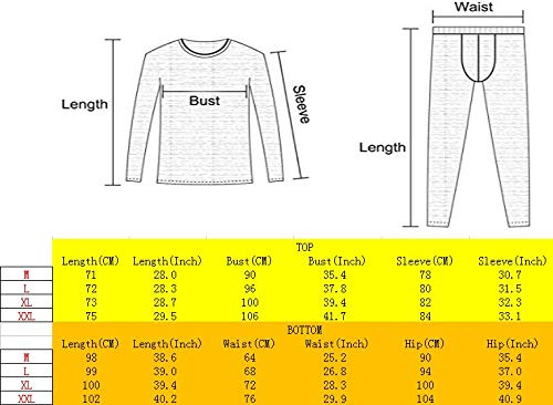 Convallaria Men's Thermal Underwear Sets Ultra Soft Wicking Crew Neck Long Johns Fleece Lined Sweat Bottom and Top Quick Drying for Outdoor Camping Sports Warm Underwear Set Black, XXL