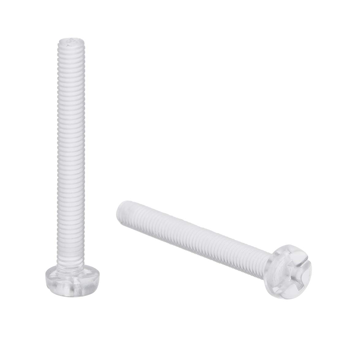 sourcing map M3x25mm Plastic Screws PC Transparent Acrylic Phillips Cross Pan Hand Tighten Screw 50Pcs