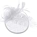 Valdler Halloween Costume Feather Net and Veil Fascinator Hair Clip Hat Hair Accessories Clip for Festival Party White