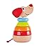 Hape Pepe Sound Stacker| Rainbow Wood Sound Stacker, Cute Puppy Animal Toy for Toddlers 12months and Up, Multi (E0448), L: 3.8, W: 3.8, H: 7.2 inch