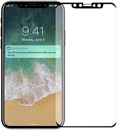 EiZiTEK Eizilite Series Tempered Glass Screen Protector for Apple iPhone Xs & iPhone X, Case Friendly, Thick Bendable Shield, Black, 2 Pack