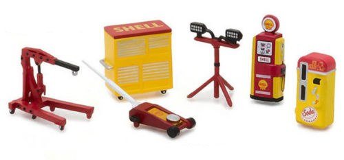 Greenlight Muscle 6pc Set Shop Tools Shell Oil Series 2 1/64 by Greenlight 13158