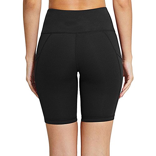 TOTOD Short Pants Women Workout Out Pocket Leggings Fitness Sports Running Yoga Athletic Knickers Shorts Black - Thumbnail 4