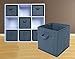Sodynee Foldable Cloth Storage Cube Basket Bins Organizer Containers Drawers, 6 Pack, Grey