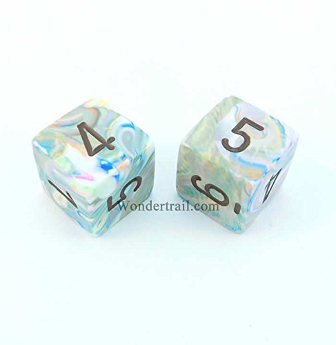 WCXPF0661E2 Vibrant Festive D6 Dice 2pc Brown Numbers Aprox 16mm