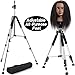 Premium Aluminum Tripod Wig Stand, Klvied Adjustable Mannequin Head Stand, Heavy Duty Canvas Wig Head Stand for Professional Hairdressing, Cosmetology Training With Travel Bag, Silver