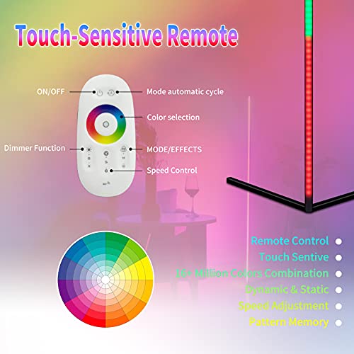 Cheete LED Corner Floor Lamp, Dimmable RGB Color Changing Lamp