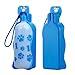 ANPETBEST Dog Water Bottle 325ML/11oz 650ML/22oz Portable Dispenser Travel Water Bottle Bowl for Dog Cat Small A (22oz/650ml-Blue)