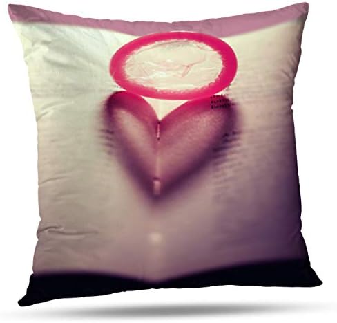 WAYATO Decorative Pillow Covers Red Heart Open Book Aids Educ Fun Funny Health Knowledge Love Ring Double-Sided Pattern Invisible Zipper Applies to Living Room