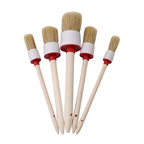 Myhouse 5pcs Car Detailing Brush Set Detail Kit for Car Wheels, Interior, Exterior