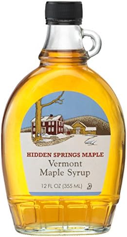 Vermont Natural Maple Syrup Glass Bottle (Golden Delicate, 12 Oz)