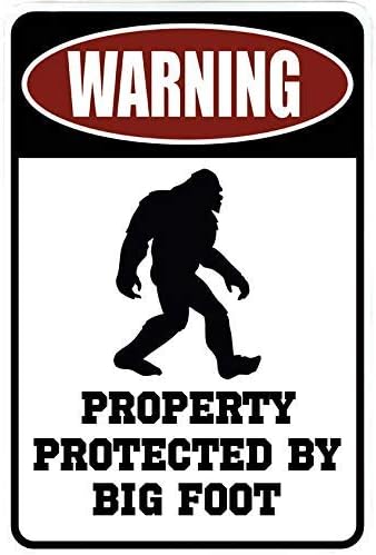 Yard Signs - Warning Property Protected by Big Foot – Funny Metal Decor Gift Sign
