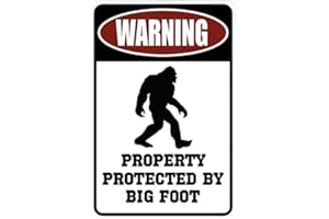 CUSTOM KRAZE Warning Property Protected by Big Foot – Funny Metal Decor Sign