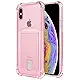 ANHONG iPhone X,iPhone Xs Clear Case with Card Holder, [Slim Fit][Wireless Charger Compatible]Protective Soft TPU Shock-Absorbing Bumper Case With Soft Screen Protector Compatible iPhone X/ iPhone Xs