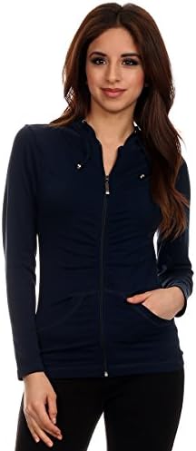 Lotus Lightweight 4-Way Stretch Hooded Active Yoga Fitness Zumba Jacket with Pokets Zip Up/One Size