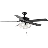 Maxim Basic-Max - 5 Blade Ceiling Fan with Light Kit In Traditional Style-18.25 Inches Tall and 52 Inches Wide