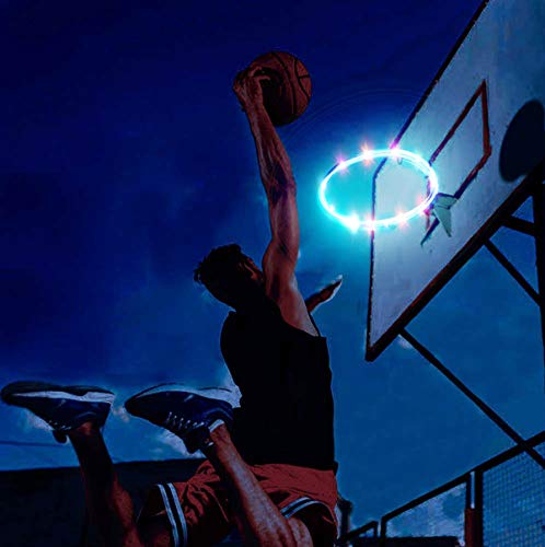 EddHomes LED Basketball Hoop Lighting Swish Rim Light Up Solar Basketball Night Light Basketball Net Accessories Ideal for Playing at Night Outdoors, Fit for NBA Standard Size - 4.9ft - Thumbnail 2