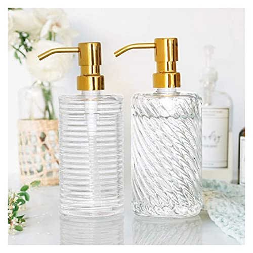 Zuinig Aanrecht zeep dispensers glas hand sanitizer fles met gouden roestvrijstalen pompkop, hervulbare vloeibare hand… - Afbeelding 6