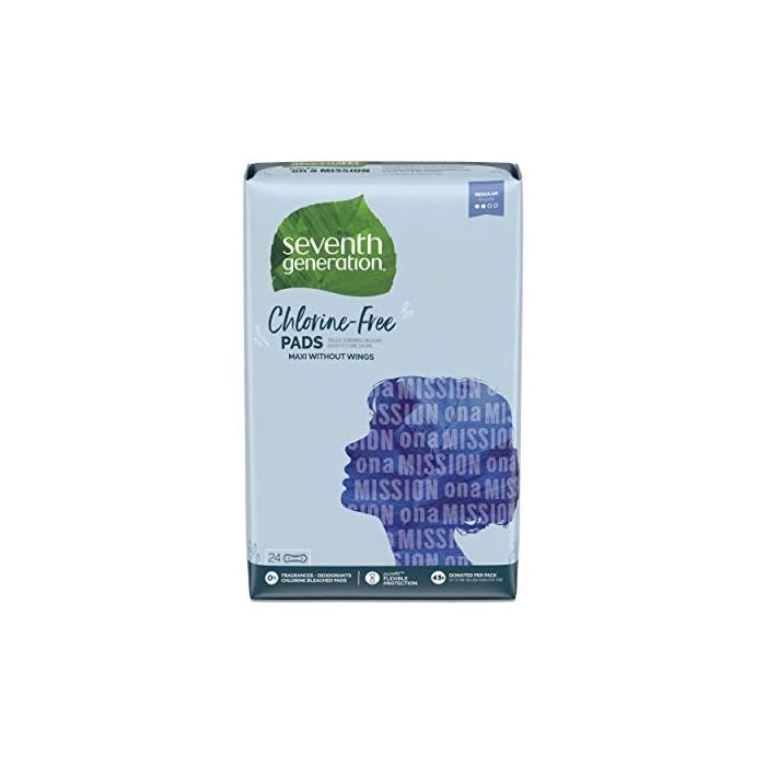 Seventh Generation Maxi Pads, Regular, Free & Clear Chlorine Free, 24 count