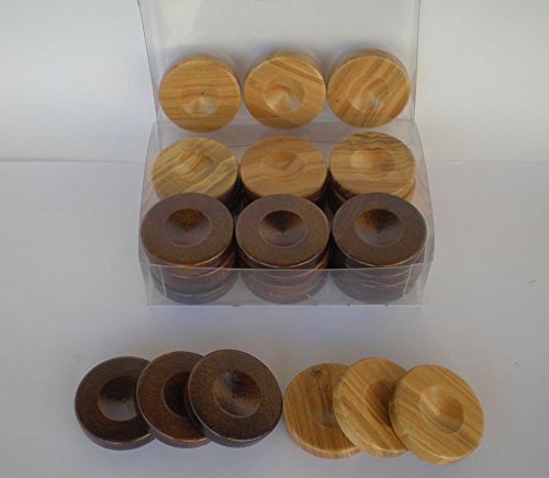 30 Olive Wood chips 1.4"-Backgammon checkers from natural Greek Olive Wood
