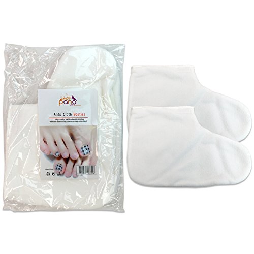 UPC 603161106552, Pana® Brand Reusable *WHITE* Thermal Cloth Insulated Booties with Velcro for Paraffin Wax Heat Therapy Spa Treatments/Self Tanning