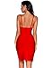 Sexy Side Slit Bandage Dress for Women Deep V-Neck Dress Cocktail Evening Gowns Wedding Guest Dress(Red,M)