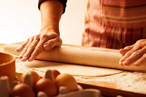 French Wooden Rolling Pin 18" x 1.55" for Baking Pizza Pastry Dough, Pie Crust & Cookie - Kitchen Cuisine Utensil Smooth Tools Gift Ideas for Professional Bakers, Restaurants, Grandmas - MR. WOODWARE