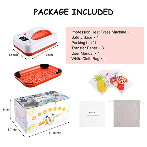 Mini Heat Press Machine 7" × 5" Portable Heat Press Rapid Even Heat T