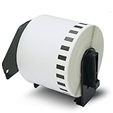 PAPRMA Brother DK-2205 Compatible Continuous Paper Labels, with Refillable Cartridge, Strong Adhesive, Resistant To Scratches and Smudges, 1 Roll, 2-3/7