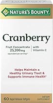 Nature's Bounty Triple Strength Cranberry with Vitamin C, 25,200 mg, 60 Softgels