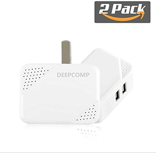 DEEPCOMP USB Wall Charger,2-Pack 2.4Amp Dual USB Universal Portable Wall Charger with Foldable Plug for iPhone X/8/7/6s/Plus,iPad Air2/mini3,Galaxy S Series, Note Series,LG, Nexus, HTC and More