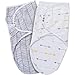BaeBae Goods Swaddle Blanket, Adjustable Infant Baby Swaddling Wrap Set of 4, Baby Swaddling Wrap Blankets for Boys and Girls Made in Soft Cotton (0-3 Months, Green/Grey Triangles)