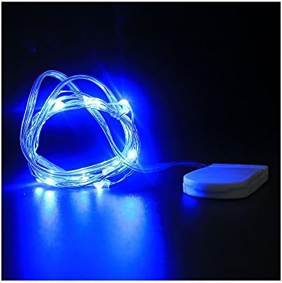 6.6(ft) 20 LEDs Battery Operated Starry Fairy String Lights with 2 Button Cell, Blue Lights in Pack of 10 Sets, for DIY Mason Jar Lights/Moon Lights/Dinner Party Decoration/Wedding and Home Decoration