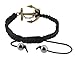 Braided Waxed Cord Macrame Woven Boat Nautical Navy Anchor Bracelet with Adjustable Knot