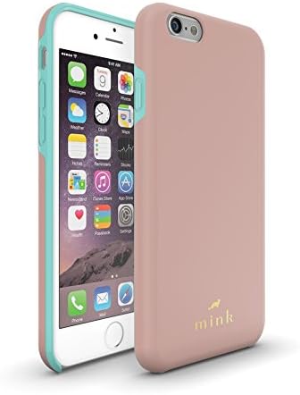 iPhone 6 Protective Phone Case from Mink - Madison Series - Soft-Touch Coating. Detachable Hard Rubber Inner Liner - Slim, Sturdy, Lightweight and Beautiful - Warm Taupe and Tiffany Blue