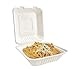 Green Earth 8-Inch, 200-Count, 1-Compartment, Compostable Clamshell, Natural Bagasse (Sugarcane Fiber), Take-Out/To-Go Food Boxes - Biodegradable Containers, Hinged Lid - Microwave-Safe - Gluten-Free