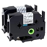 Label KINGDOM Compatible Labeling Tape Replacement for Brother P-Touch TZ141 TZe141 TZ-141 TZe-141, 18mm TZ TZe Standard Laminated Tape, Black on Clear, 0.7 Inch x 26.2 Feet, 2-Pack
