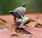 Epiestore(TM) European and American retro cute little fox enchanting animals influx of people ring (random color)