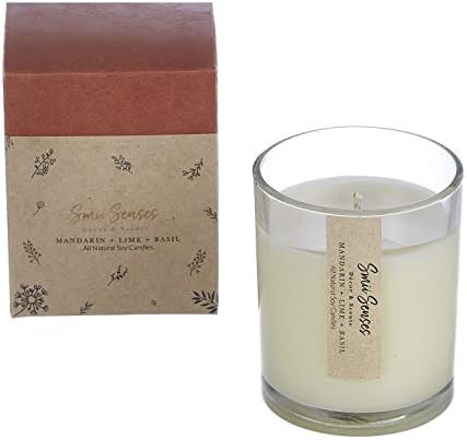 Smii Senses, All Natural Soy Wax, Limited Edition Scented Luxury Fragrance Candle (Mandarin, Lime, Basil)
