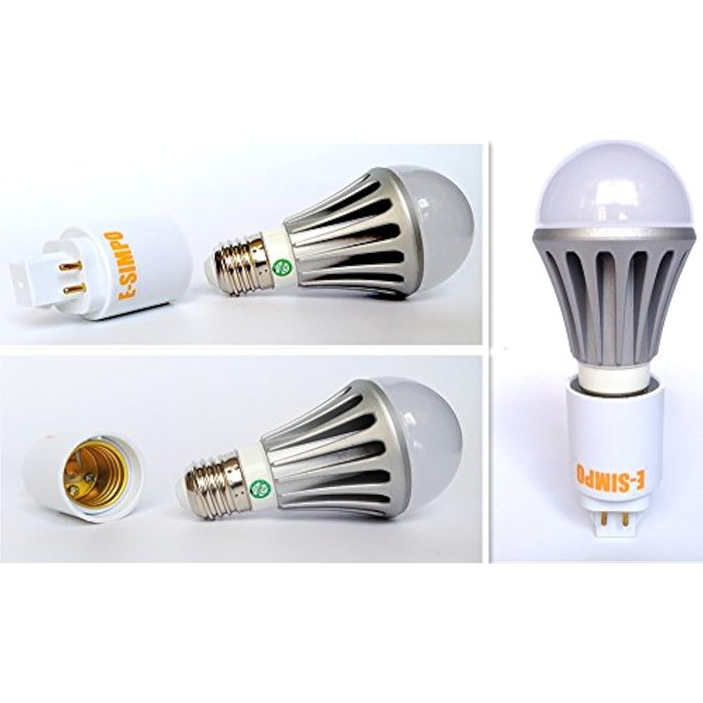 6pcs ESimpo 4P Gx24q To E26/E27 Lamp Base Adapter,G24q Medium Edison