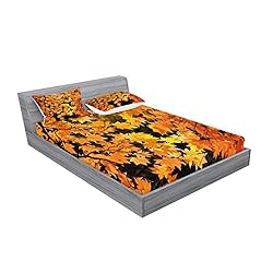 Ambesonne Fall Fitted Sheet & Pillow Sham