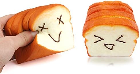 Viccent Squishy Toast Toy - Slow Rising Cream Scented Jumbo Kawaii Card Cellphone Holder Soft Hand Pillow Toy Hand Wrist Gift