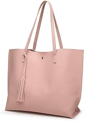 Amazon トートバッグ 対応 通勤バッグ 無地 軽量 多収納ポケット レディース ピンク Helenred ショルダーバッグ